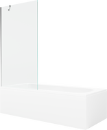 Mexen Vega obdélníková vana 160 x 70 cm s obložením a 1-křídlou zástěnou 90 cm, transparentní, chrom