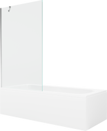 Mexen Vega obdélníková vana 160 x 70 cm s krytem a 1-křídlou zástěnou 100 cm, transparentní, chrom - 550116070X9510000001