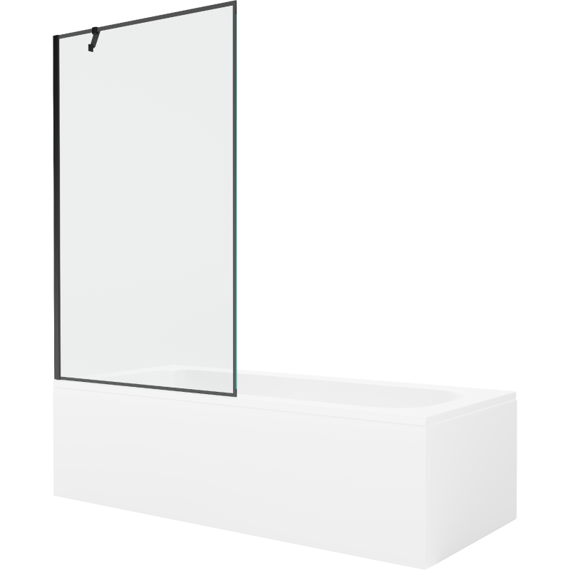 Mexen Vega obdélníková vana 160 x 70 cm s krytem a jedním křídlem 100 cm, černý vzor - 550116070X9510007070