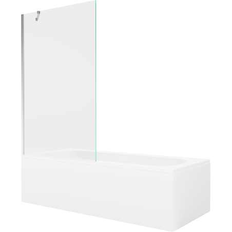 Mexen Vega obdélníková vana 170 x 70 cm s opláštěním a jedním křídlovým panelem 100 cm, transparentní, chrom