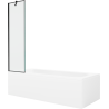 Mexen Vega obdélníková vana 170 x 70 cm s obkladem a jednokřídlou zástěnou 50 cm, černý vzor - 550117070X9505007070