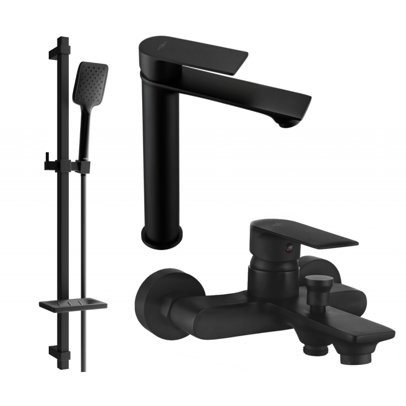 Mexen Royo DQ62 koupelnová sada, černá - 72213DQ62-70