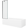 Mexen Vega obdélníková vana 170 x 70 cm s obložením a jednokřídlou zástěnou 60 cm, černý vzor - 550117070X9506007070