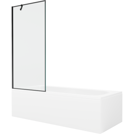 Mexen Vega obdélníková vana 170 x 70 cm s opláštěním a jedním křídlovým zástěnou 80 cm, černý vzor - 550117070X9508007070