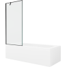 Mexen Vega obdélníková vana 170 x 70 cm s krytem a sprchovou zástěnou s 1 křídlem 80 cm, černý vzor