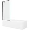 Mexen Vega obdélníková vana 170 x 70 cm s obložením a 1-křídlovou zástěnou 80 cm, černý vzor - 550117070X9508007070