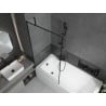 Mexen Vega obdélníková vana 170 x 70 cm s krytem a 1křídlovou zástěnou 90 cm, černý vzor - 550117070X9509007070
