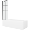 Mexen Vega obdélníková vana 170 x 70 cm s krytem a 1-křídlovou zástěnou 60 cm, černý vzor - 550117077X9506007077