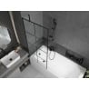 Mexen Vega obdélníková vana 170 x 70 cm s obložením a 1-křídlovou zástěnou 80 cm, černý vzor - 550117077X9508007077