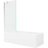 Mexen Vega obdélníková vana 180 x 80 cm s obložením a jednokřídlou zástěnou 80 cm, transparentní, chrom