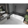 Mexen Vega obdélníková vana 180 x 80 cm s krytem a 1-křídlovou zástěnou 60 cm, průhledná, černá