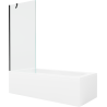 Mexen Vega obdélníková vana 180 x 80 cm s opláštěním a jednokřídlým zástěnou 80 cm, transparentní, černá