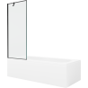 Mexen Vega obdélníková vana 180 x 80 cm s krytem a jednokřídlým zástěnou 70 cm, černý vzor - 550118080X9507007070
