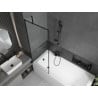 Mexen Vega obdélníková vana 180 x 80 cm s krytem a jednokřídlým zástěnou 70 cm, černý vzor - 550118080X9507007070