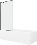 Mexen Vega obdélníková vana 180 x 80 cm s pláštěm 1-křídlovou zástěnou 90 cm, Černý vzor - 550118080X9509007070