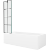 Mexen Vega obdélníková vana 180 x 80 cm s krytem a jednokřídlou zástěnou 50 cm, černý vzor - 550118080X9505007077