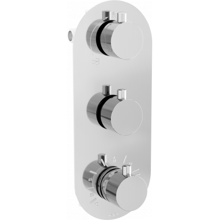 Mexen Kai termostatická vanová a sprchová baterie 3-výstupová, chrom - 77603-00