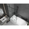 Mexen Vega obdélníková vana 180 x 80 cm s krytem a 1křídlou zástěnou 90 cm, černý vzor - 550118080X9509007077