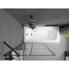 Mexen Vega obdélníková vana 180 x 80 cm s krytem a jednokřídlou zástěnou 90 cm, černý vzor - 550118080X9509007077