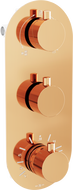 Mexen Kai termostatická vanová a sprchová baterie, 3 výstupy, růžové zlato - 77603-60