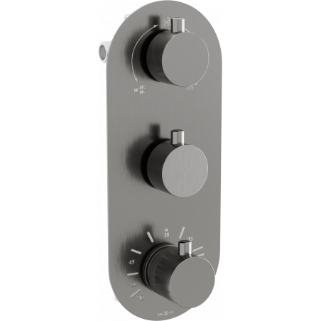 Mexen Kai termostatická vanovo-sprchová baterie 3-výstupová, grafit - 77603-66