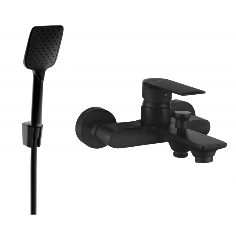 Mexen Royo R62 vanová baterie s sprchovým setem, černá - 7223R62-70