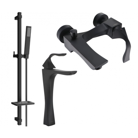 Mexen Estrella DQ02 koupelnová souprava, černá - 72313DQ02-70