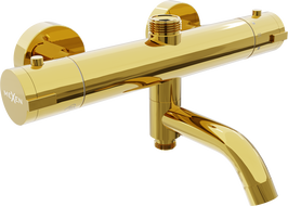 Mexen Kai termostatická vana a sprchová baterie, zlatá - 77900-50