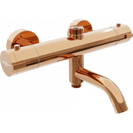 Mexen Kai termostatická baterie vanovo-sprchová, růžové zlato - 77900-60