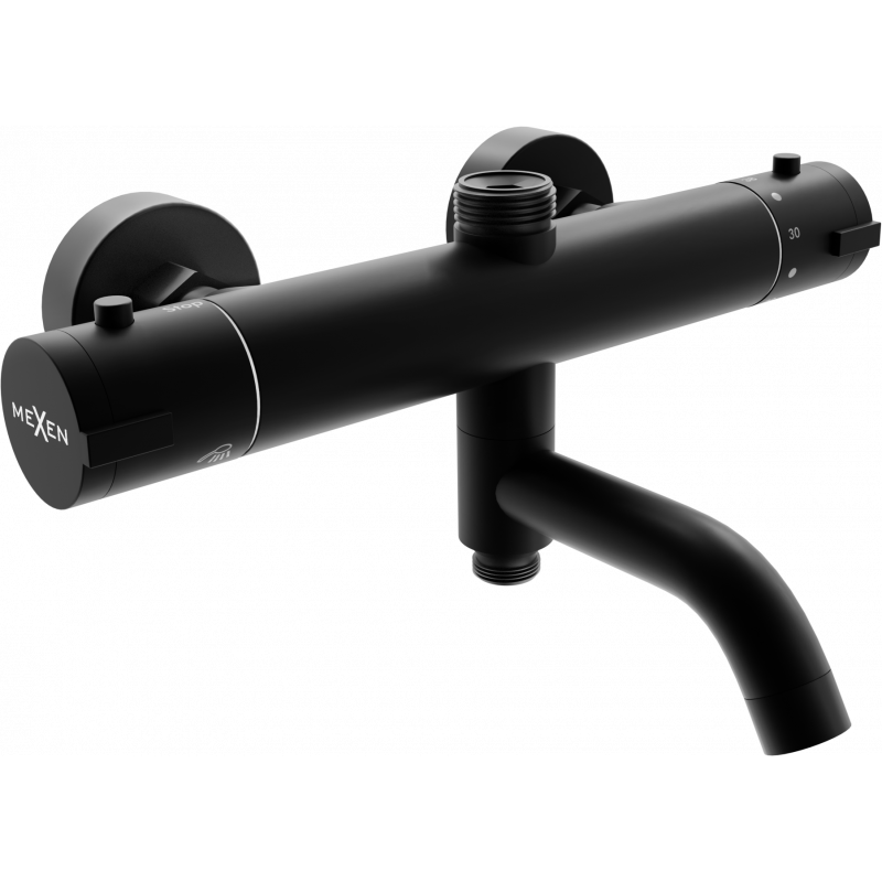 Mexen Kai termostatická vanová sprchová baterie, černá - 77900-70