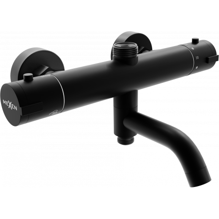 Mexen Kai termostatická vanová sprchová baterie, černá - 77900-70