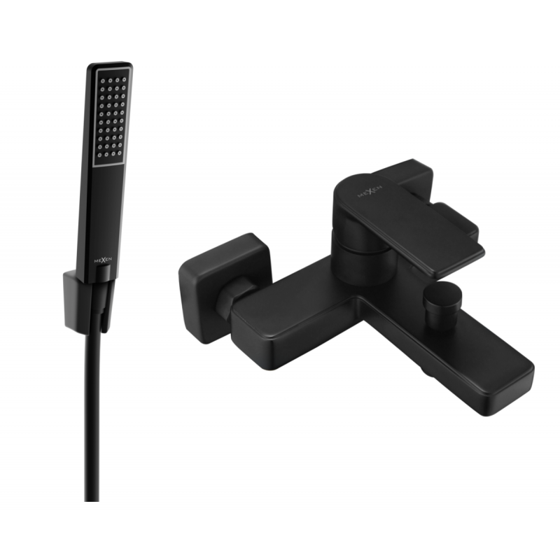 Mexen Mino R72 vanová baterie se sprchovým setem, černá - 7243R72-70