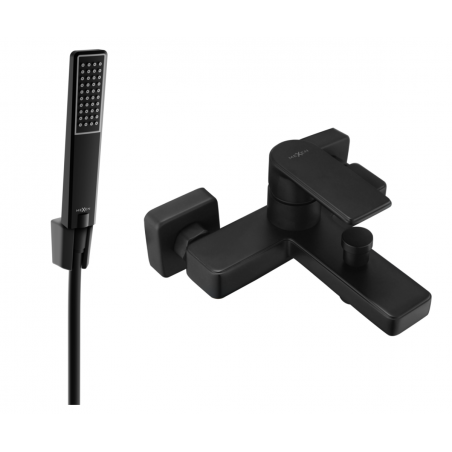 Mexen Mino R72 vanová baterie se sprchovým setem, černá - 7243R72-70