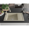 Mexen Elias granitový dřez s 1 komorou, odkapávačem a kuchyňskou baterií Elia, béžový - 6511-69-670101-69