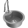 Mexen Diego granitový dřez 1-komorový s kuchyňskou baterií Elia, šedý - 6512-71-670101-00