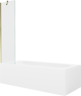 Mexen Vega obdélníková vana 180 x 80 cm s krytem a 1dílnou zástěnou 50 cm, transparentní, zlatá - 550118080X9505000050
