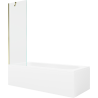 Mexen Vega obdélníková vana 180 x 80 cm s krytem a 1křídlou zástěnou 60 cm, průhledná, zlatá - 550118080X9506000050