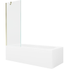 Mexen Vega obdélníková vana 150 x 70 cm s obložením a jednokřídlým paravánem 70 cm, transparentní, zlatá