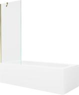 Mexen Vega obdélníková vana 170 x 70 cm s krytem a jednokřídlým paravanem 70 cm, transparentní, zlatá