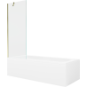 Mexen Vega obdélníková vana 180 x 80 cm s obloukem a 1-křídlovou zástěnou 70 cm, transparentní, zlatá