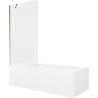 Mexen Vega obdélníková vana 150 x 70 cm s obložením a 1-křídlou zástěnou 90 cm, transparentní, zlatá - 550115070X9509000050