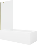 Mexen Vega obdélníková vana 170 x 70 cm s obkladem a jednoskřídlou zástěnou 90 cm, transparentní, zlatá