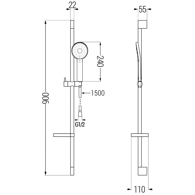 Mexen Alexa DS40 vanová sada, chrom - 71203DS40-00