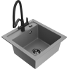 Mexen Vito granitový dřez 1-komorový s kuchyňskou baterií Duo, šedý - 6503-71-671701-70-B