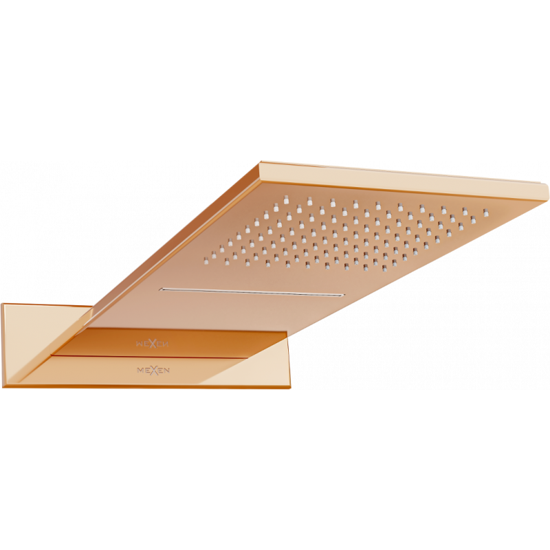 Mexen Waterfall hlavová sprcha slim 50 x 22 cm, růžové zlato - 79190-60