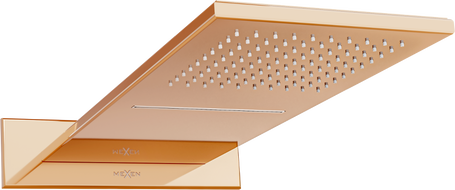 Mexen Waterfall hlavová sprcha slim 50 x 22 cm, růžové zlato - 79190-60