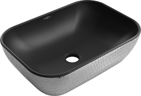 Mexen Rita umyvadlo na desku 45 x 32 cm, černá mat/sříbrný vzor šupiny - 21084572