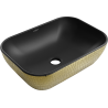 Mexen Rita umyvadlo na desku 45 x 32 cm, černá mat/zlatý vzor šupiny - 21084578