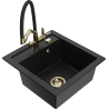 Mexen Vito granitový dřez 1-komorový s kuchyňskou baterií Duo, černý - 6503-77-671701-57-G