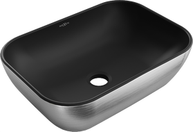 Mexen Rita umyvadlo na desku 45 x 32 cm, černá matná/stříbrný vzor linky - 21084573